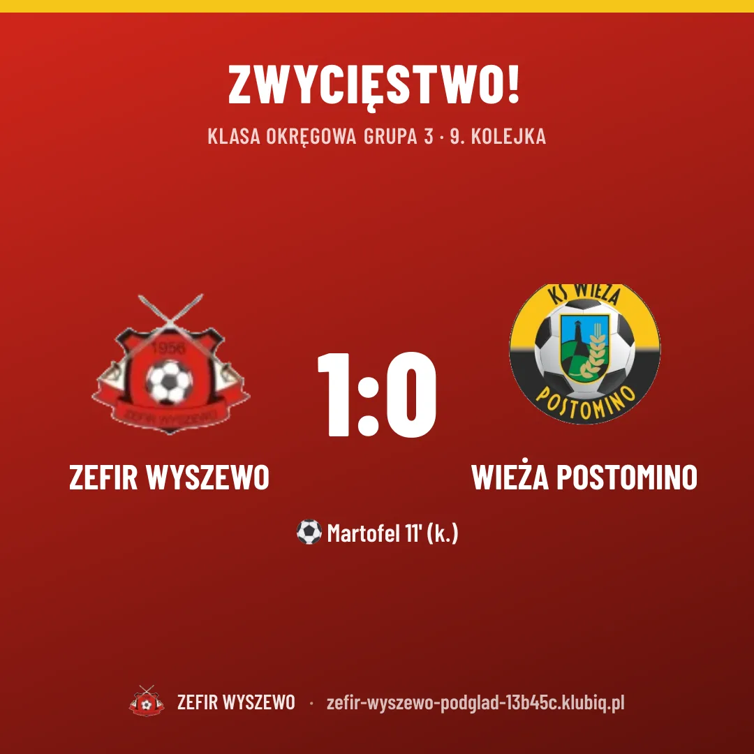 ZEFIR WYSZEWO 1:0 WIEŻA POSTOMINO
