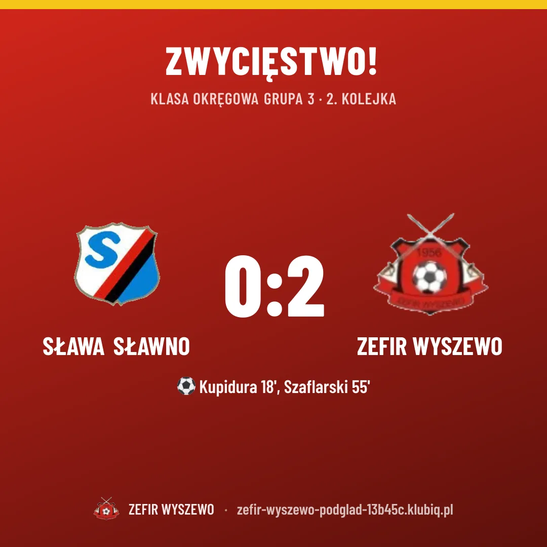 Sława Sławno 0:2 ZEFIR WYSZEWO